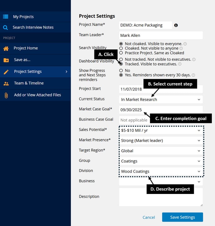 Complete Project Settings