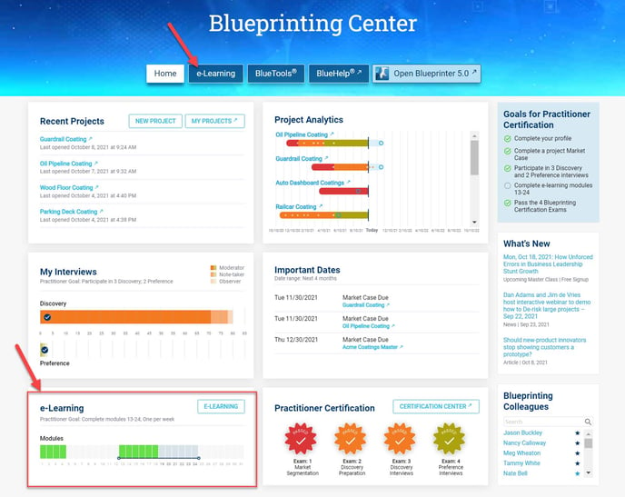 E-learning in Blueprinting Center